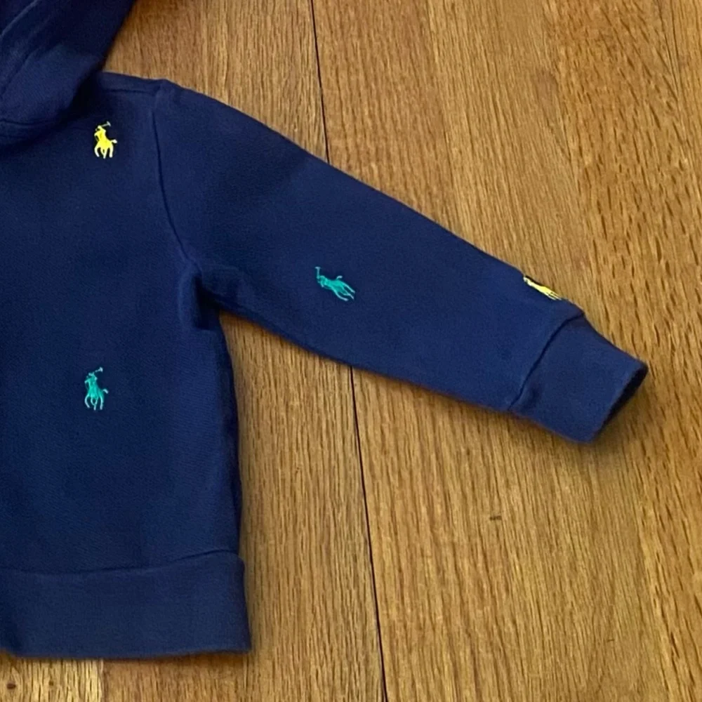 Ralph Lauren Pique Schiffli Hooded Sweatshirt with Signature Pony